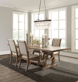Brockway 5-piece Extension Leaf Dining Set Barley Brown - Home Elegance USA