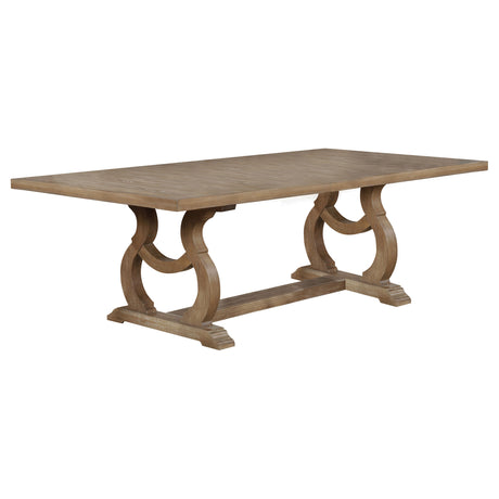 Brockway 7-piece Extension Leaf Dining Set Barley Brown - Home Elegance USA