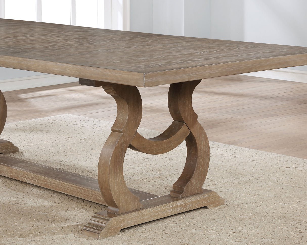 Brockway 7-piece Extension Leaf Dining Set Barley Brown - Home Elegance USA