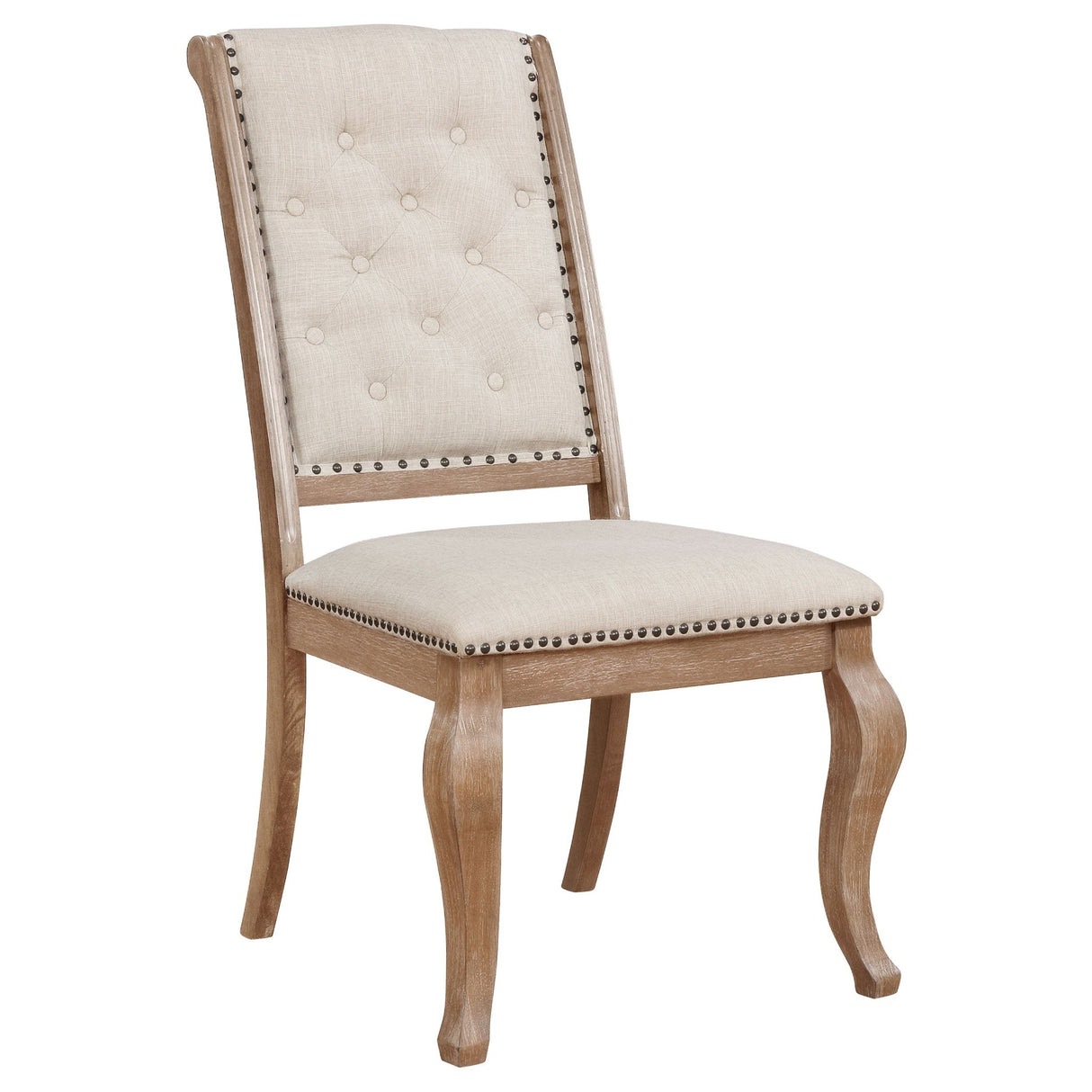 Brockway Tufted Side Chairs Cream and Barley Brown (Set of 2) | Coaster | Home Elegance USA