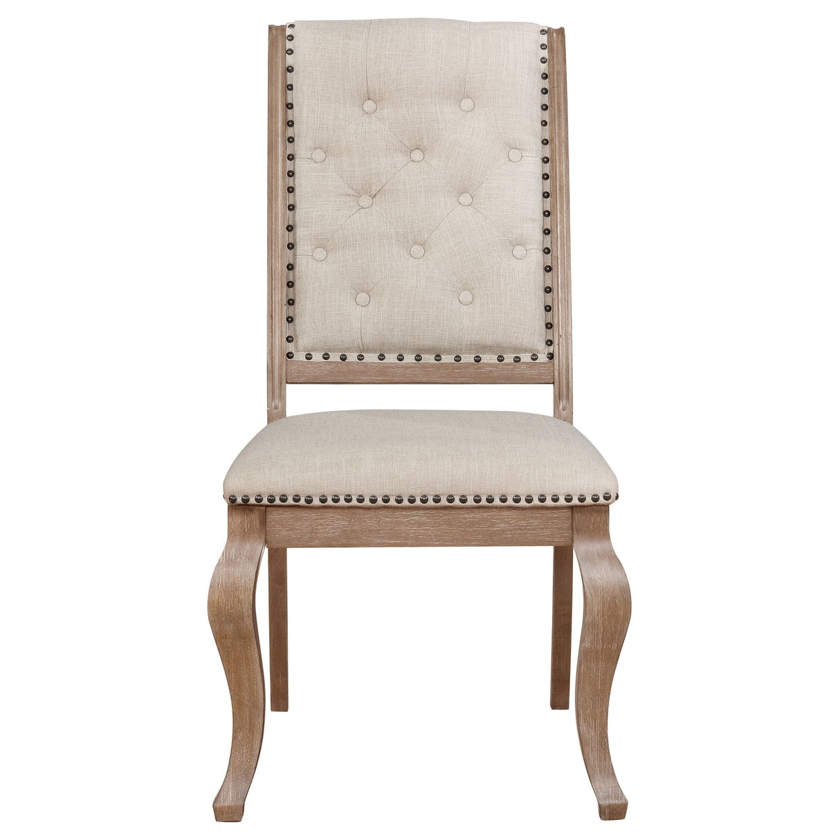 Brockway Tufted Side Chairs Cream and Barley Brown (Set of 2) | Coaster | Home Elegance USA