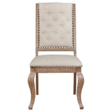 Brockway Tufted Side Chairs Cream and Barley Brown (Set of 2) | Coaster | Home Elegance USA