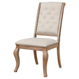 Brockway Tufted Side Chairs Cream and Barley Brown (Set of 2) | Coaster | Home Elegance USA