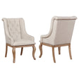 Brockway Tufted Arm Chairs Cream and Barley Brown (Set of 2) | Coaster | Home Elegance USA