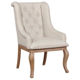 Brockway Tufted Arm Chairs Cream and Barley Brown (Set of 2) | Coaster | Home Elegance USA