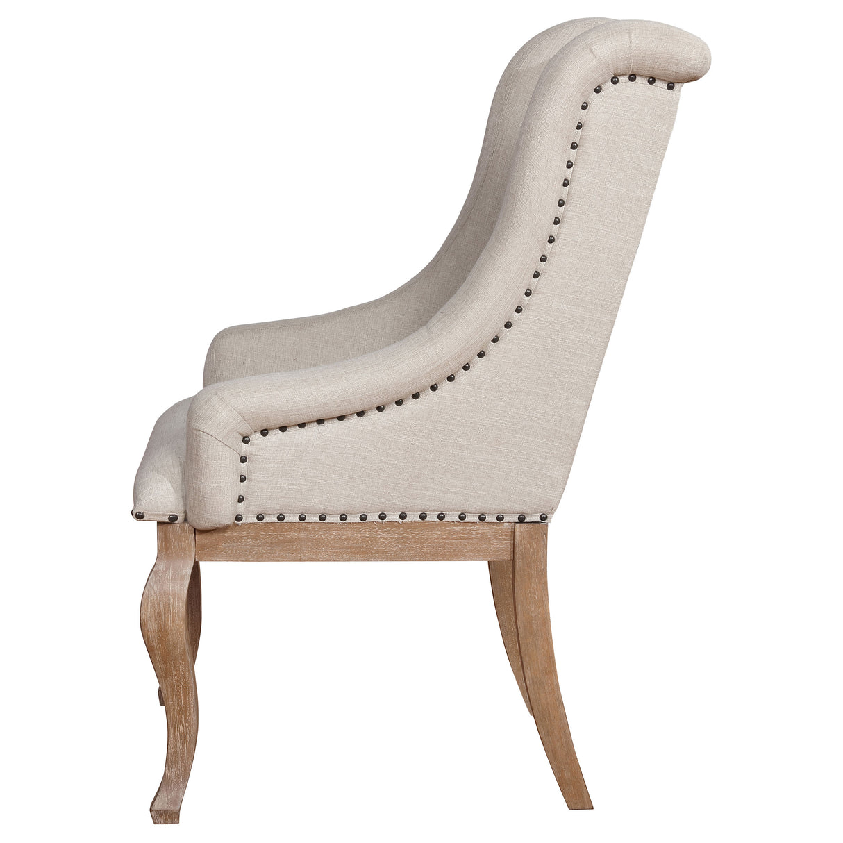 Arm Chair - Brockway Tufted Arm Chairs Cream and Barley Brown (Set of 2)