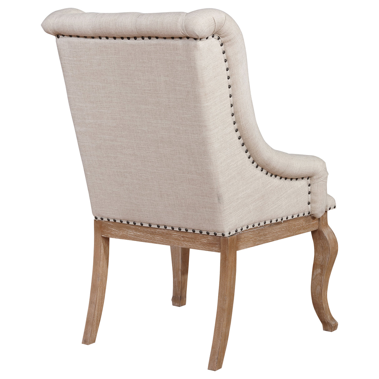 Arm Chair - Brockway Tufted Arm Chairs Cream and Barley Brown (Set of 2)