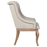 Arm Chair - Brockway Tufted Arm Chairs Cream and Barley Brown (Set of 2)