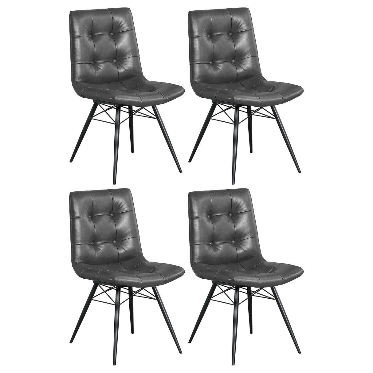 Aiken Tufted Dining Chairs Charcoal (Set of 4) | Coaster | Home Elegance USA