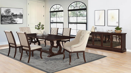 Dining Table - Brockway Trestle Dining Table Antique Java