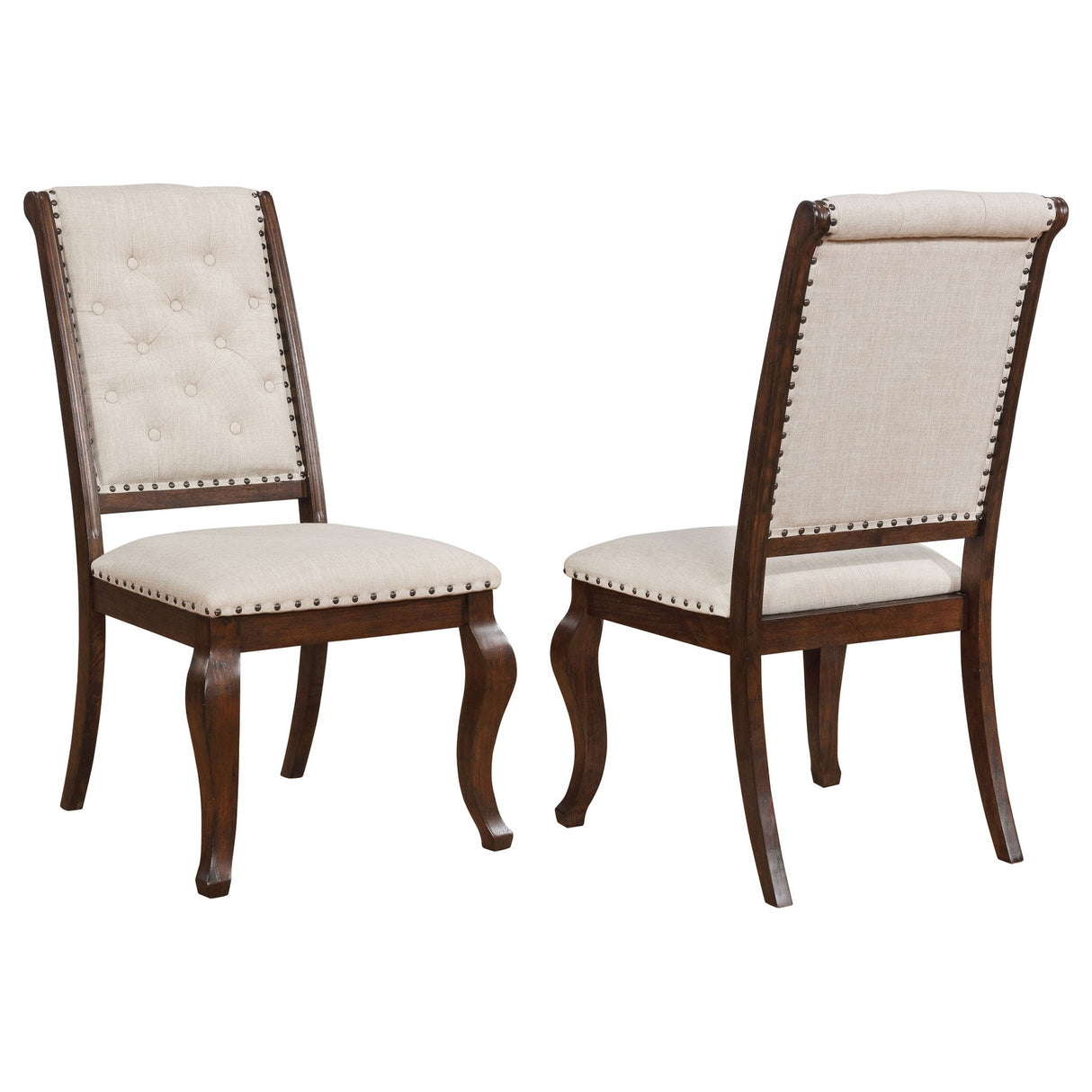 Brockway Tufted Dining Chairs Cream and Antique Java (Set of 2) | Coaster | Home Elegance USA