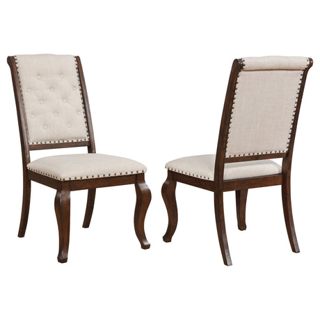 Brockway Tufted Dining Chairs Cream and Antique Java (Set of 2) | Coaster | Home Elegance USA