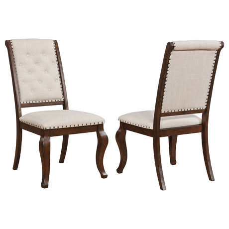 Side Chair - Brockway Tufted Dining Chairs Cream and Antique Java (Set of 2)