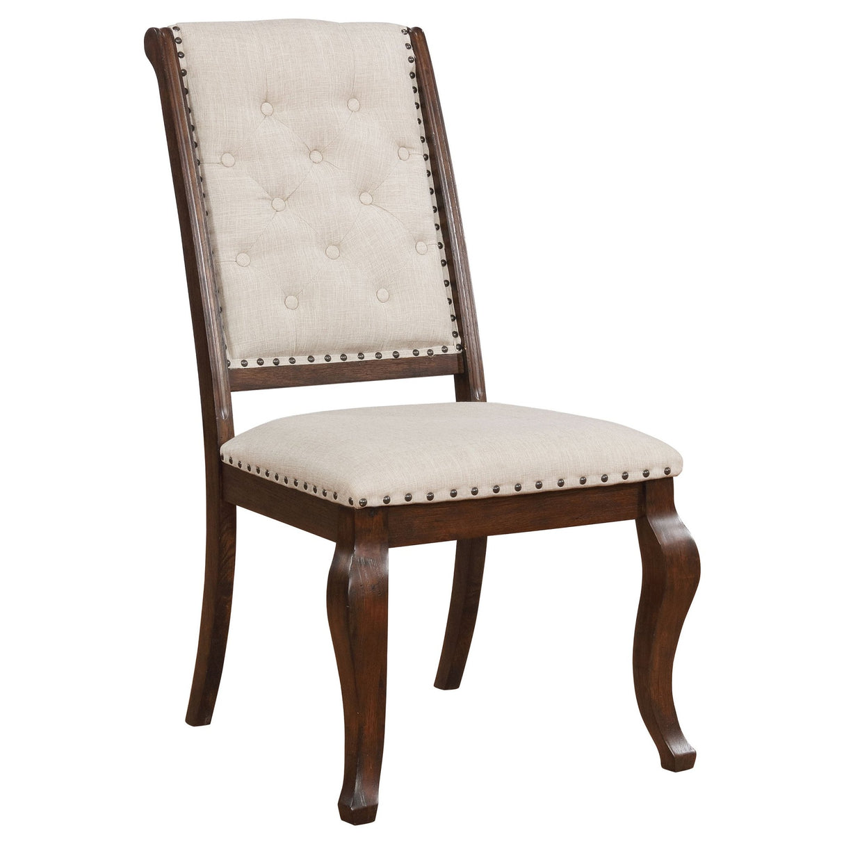 Brockway Tufted Dining Chairs Cream and Antique Java (Set of 2) | Coaster | Home Elegance USA