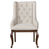 Brockway Tufted Arm Chairs Cream and Antique Java (Set of 2) | Coaster | Home Elegance USA