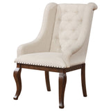 Brockway Tufted Arm Chairs Cream and Antique Java (Set of 2) | Coaster | Home Elegance USA