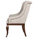 Brockway Tufted Arm Chairs Cream and Antique Java (Set of 2) | Coaster | Home Elegance USA