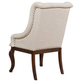 Brockway Tufted Arm Chairs Cream and Antique Java (Set of 2) | Coaster | Home Elegance USA