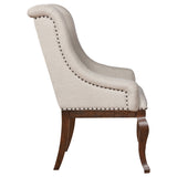 Arm Chair - Brockway Tufted Arm Chairs Cream and Antique Java (Set of 2)