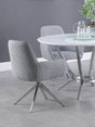 Swivel Arm Chair - Abby Flare Arm Side Chair Light Grey and Chrome