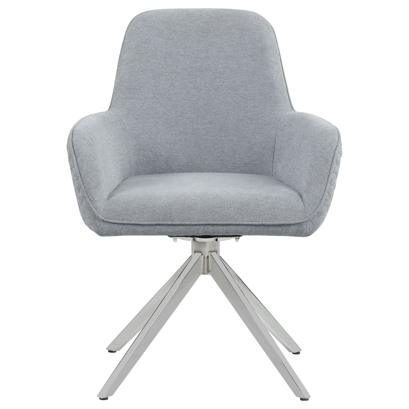 Swivel Arm Chair - Abby Flare Arm Side Chair Light Grey and Chrome