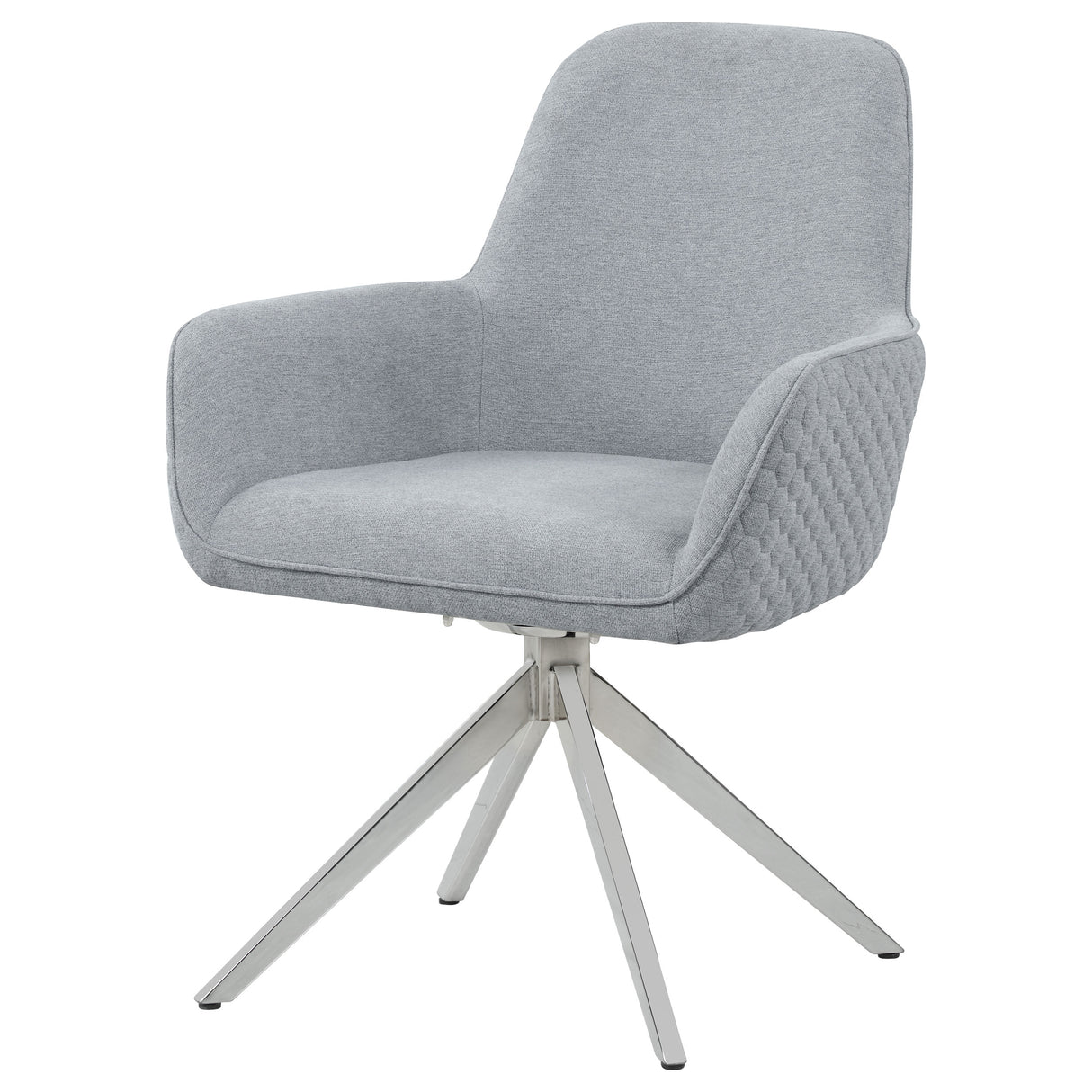 Swivel Arm Chair - Abby Flare Arm Side Chair Light Grey and Chrome