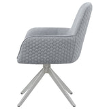 Abby Flare Arm Side Chair Light Grey and Chrome | Coaster | Home Elegance USA