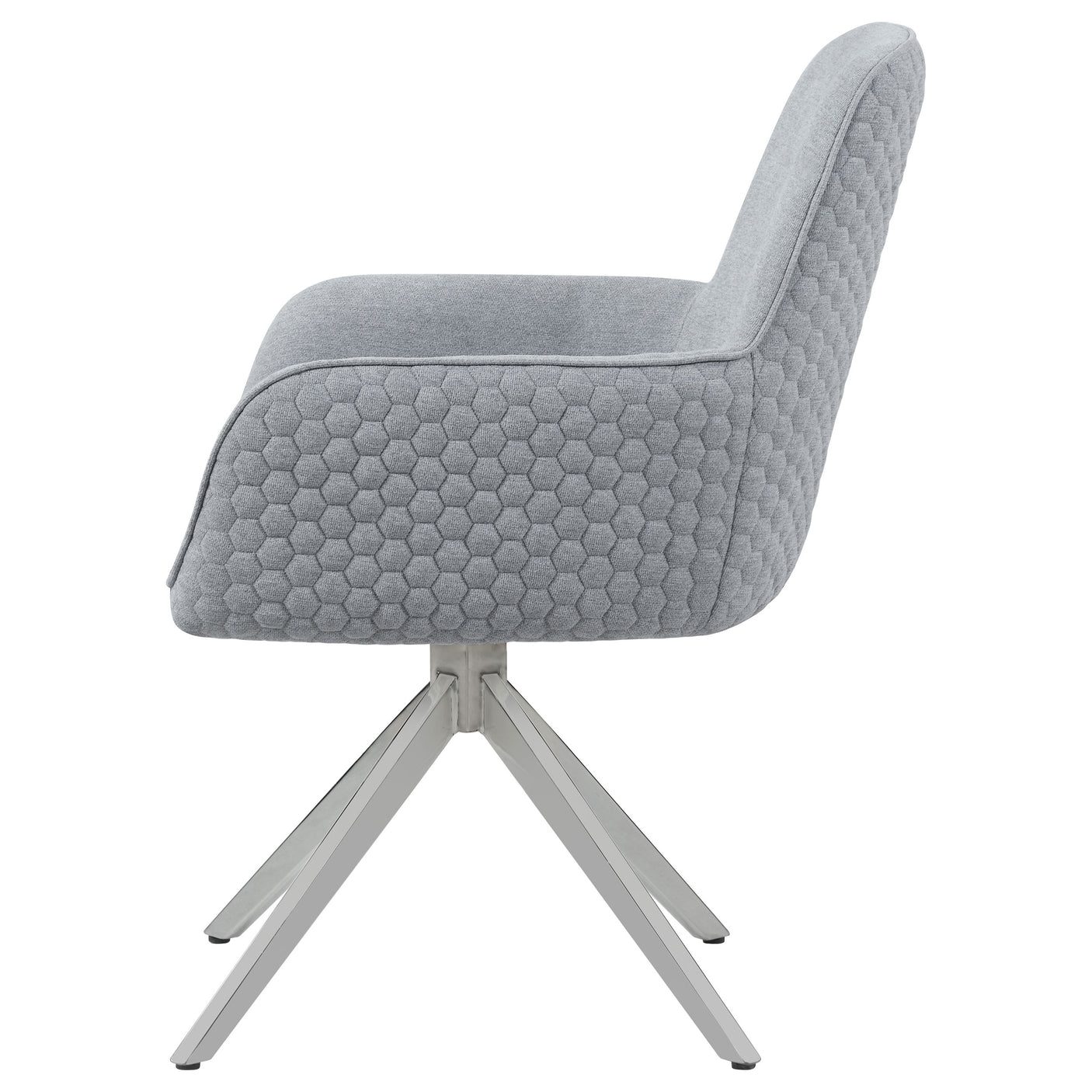 Swivel Arm Chair - Abby Flare Arm Side Chair Light Grey and Chrome