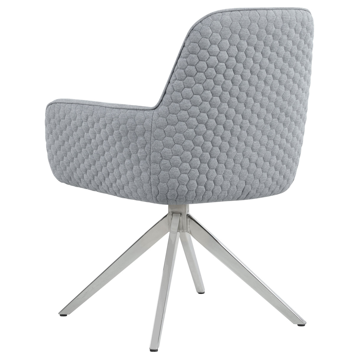 Swivel Arm Chair - Abby Flare Arm Side Chair Light Grey and Chrome
