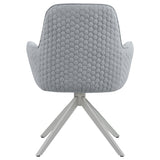 Swivel Arm Chair - Abby Flare Arm Side Chair Light Grey and Chrome