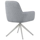 Abby Flare Arm Side Chair Light Grey and Chrome | Coaster | Home Elegance USA