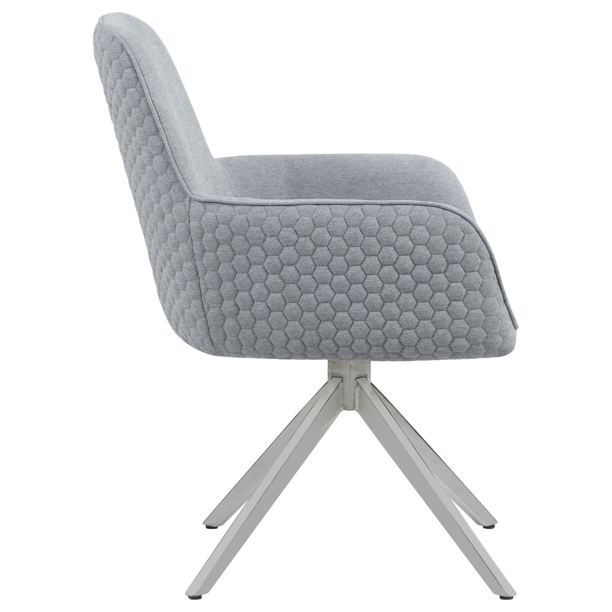 Abby Flare Arm Side Chair Light Grey and Chrome | Coaster | Home Elegance USA