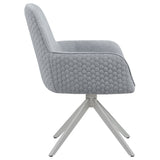 Swivel Arm Chair - Abby Flare Arm Side Chair Light Grey and Chrome