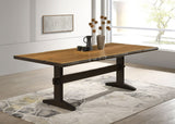 Bexley Live Edge Trestle Dining Table Natural Honey and Espresso | Coaster | Home Elegance USA