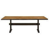 Bexley Live Edge Trestle Dining Table Natural Honey and Espresso | Coaster | Home Elegance USA