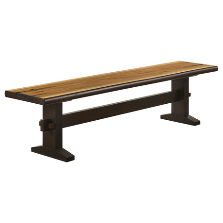 Bench - Bexley Trestle Bench Natural Honey and Espresso