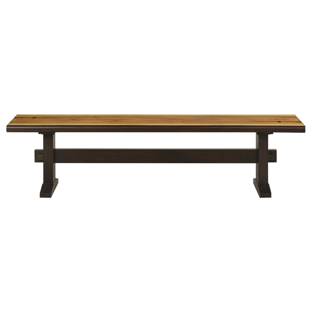 Bexley Trestle Bench Natural Honey and Espresso | Coaster | Home Elegance USA