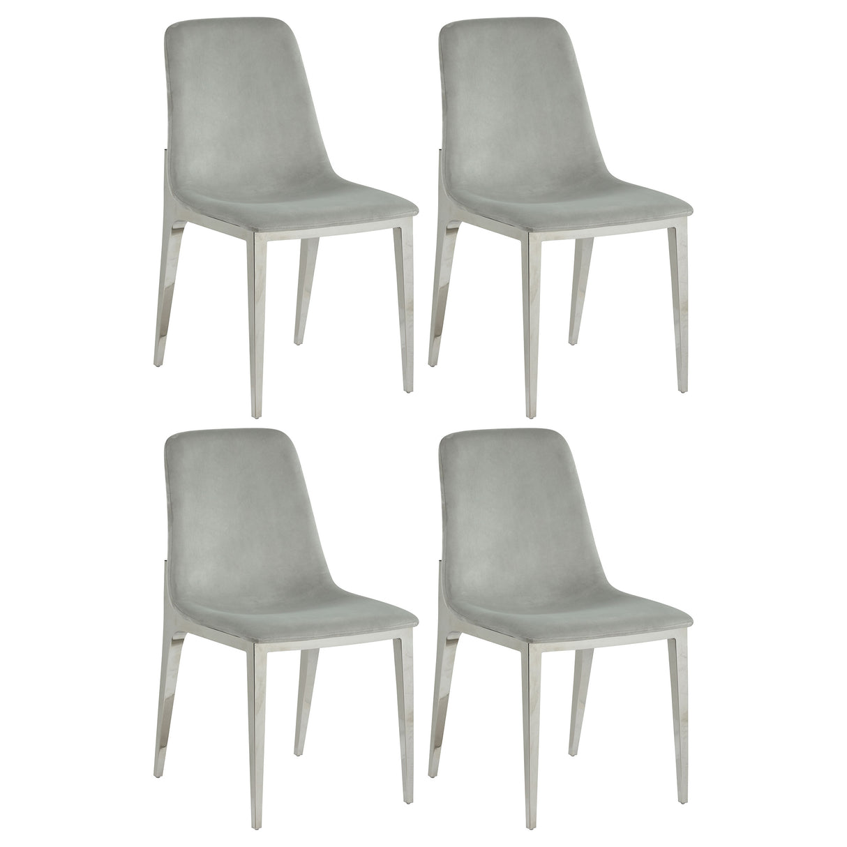 Side Chair - Irene Upholstered Side Chairs Light Grey and Chrome (Set of 4)