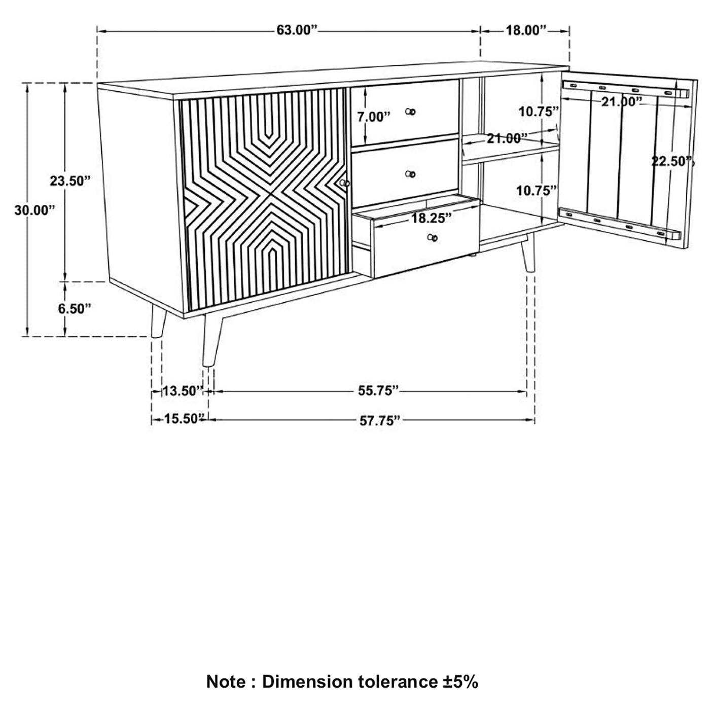 Sideboard - Partridge Rectangular 2-door Server Natural Sheesham and Black