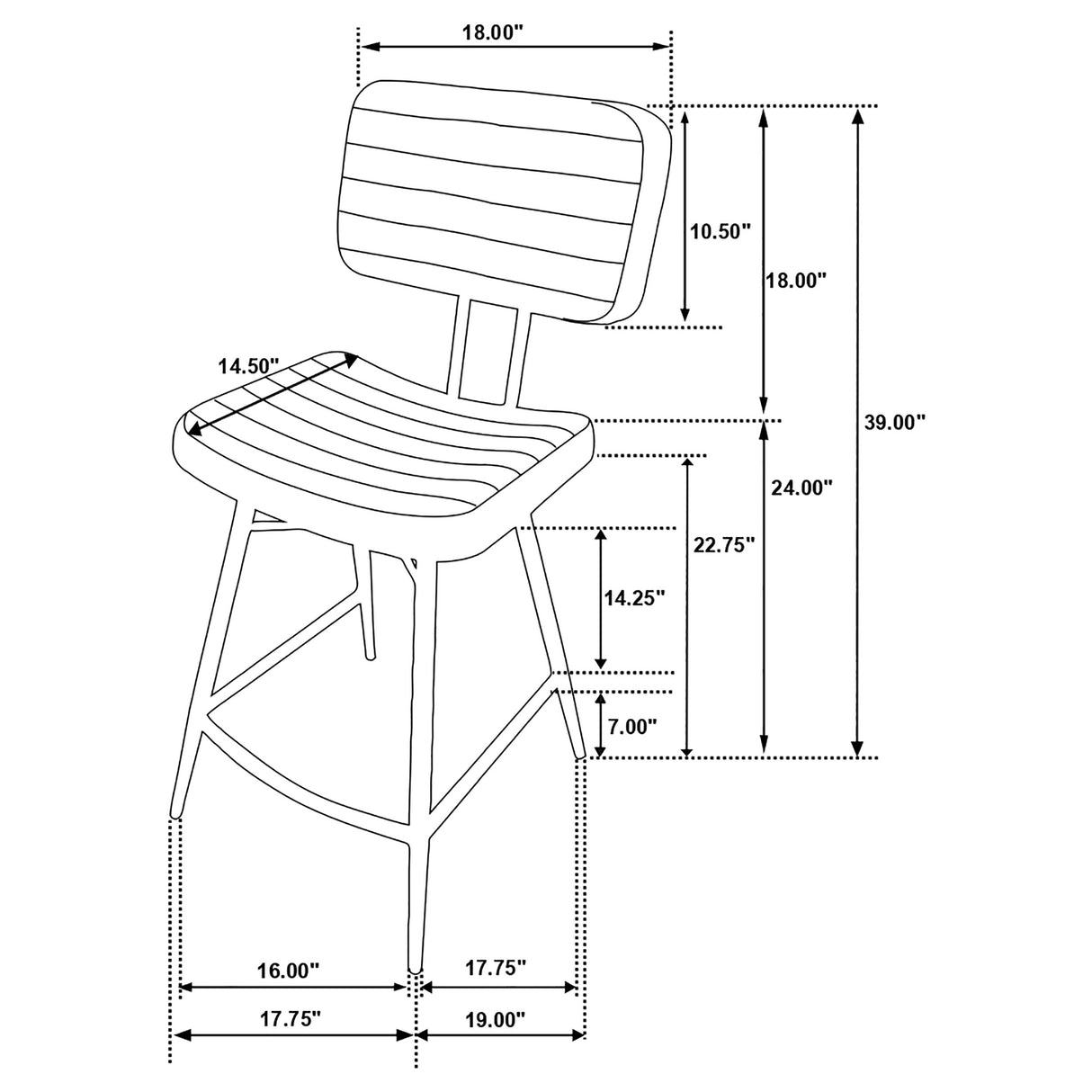 Counter Stool - Partridge Upholstered Counter Height Stools with Footrest (Set of 2)