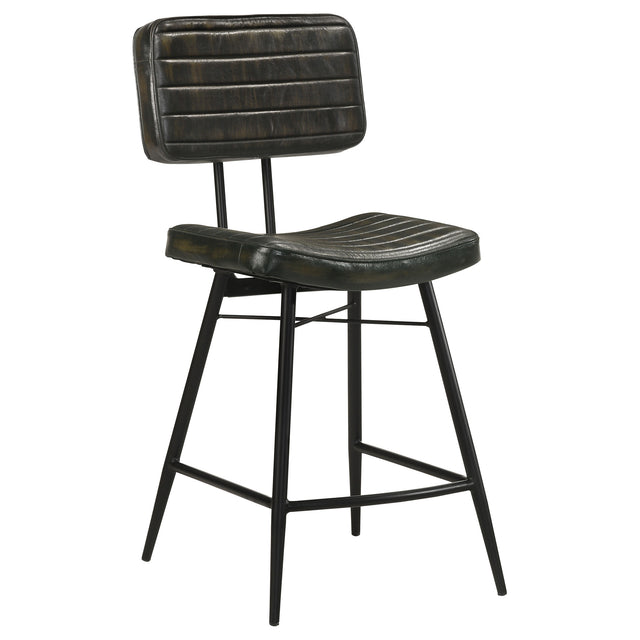 Counter Stool - Partridge Upholstered Counter Height Stools with Footrest (Set of 2)