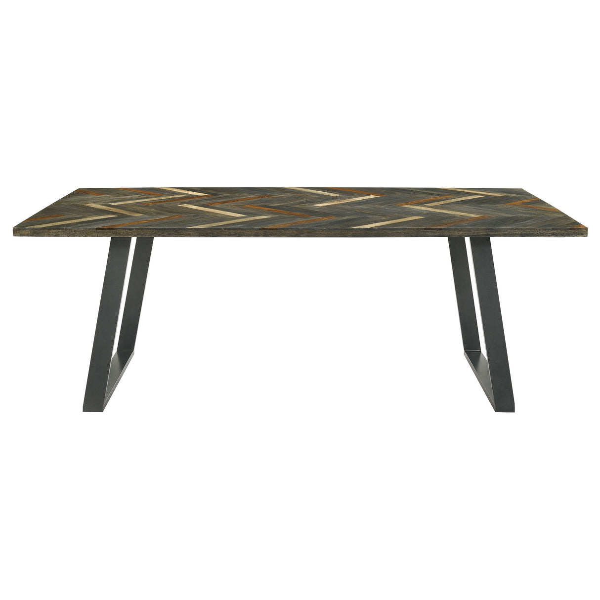 Dining Table - Misty Sled Leg Dining Table Grey Sheesham and Gunmetal