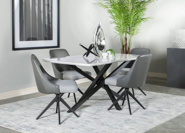 Paulita 5 - piece Rectangular Dining Set White and Grey | Coaster | Home Elegance USA