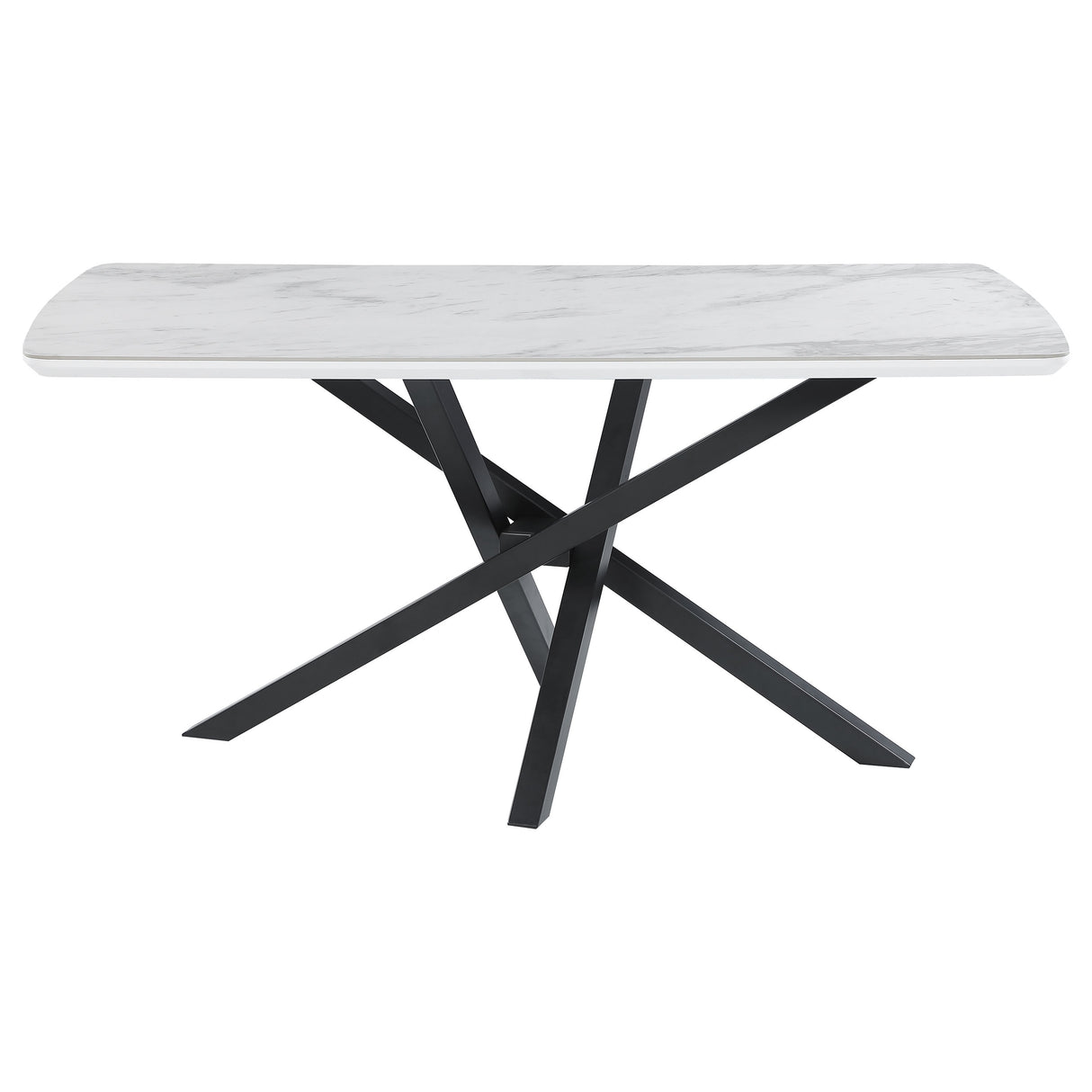 Dining Table - Paulita Rectangular Dining Table White and Gunmetal