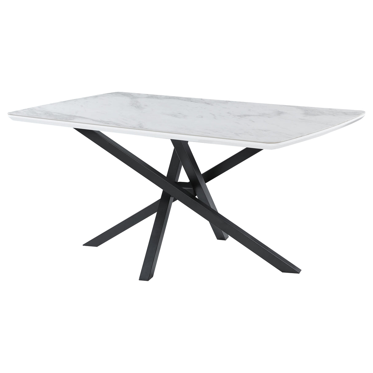 Dining Table - Paulita Rectangular Dining Table White and Gunmetal