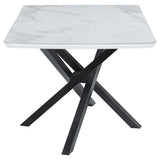 Dining Table - Paulita Rectangular Dining Table White and Gunmetal