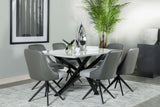 Dining Table - Paulita Rectangular Dining Table White and Gunmetal