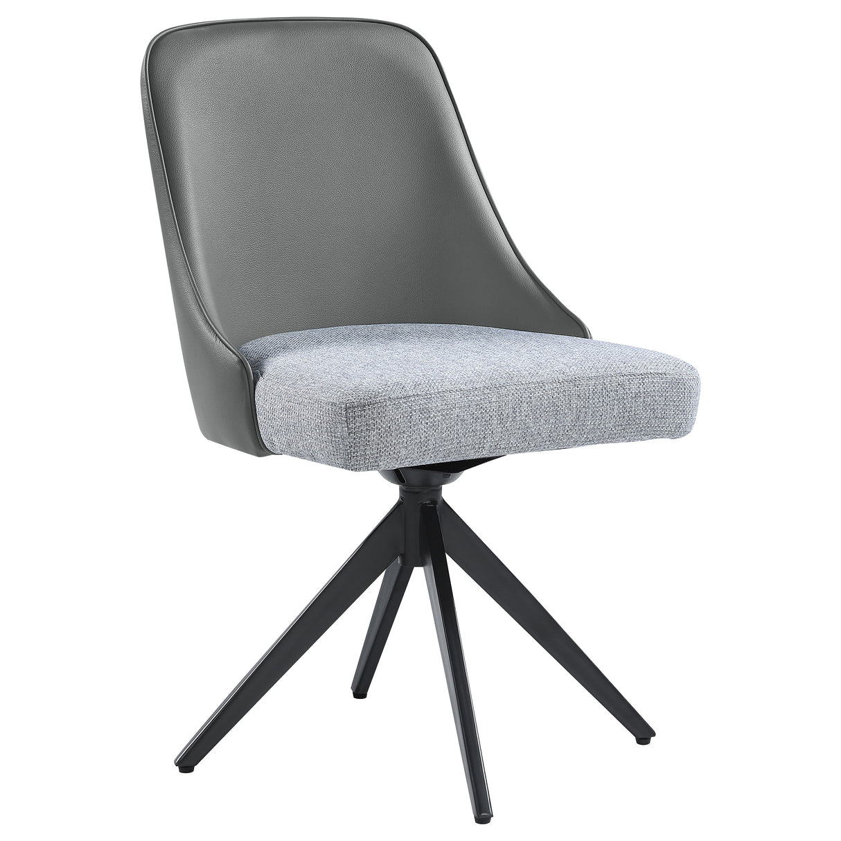 Swivel Side Chair - Paulita Upholstered Swivel Side Chairs (Set of 2) Grey and Gunmetal