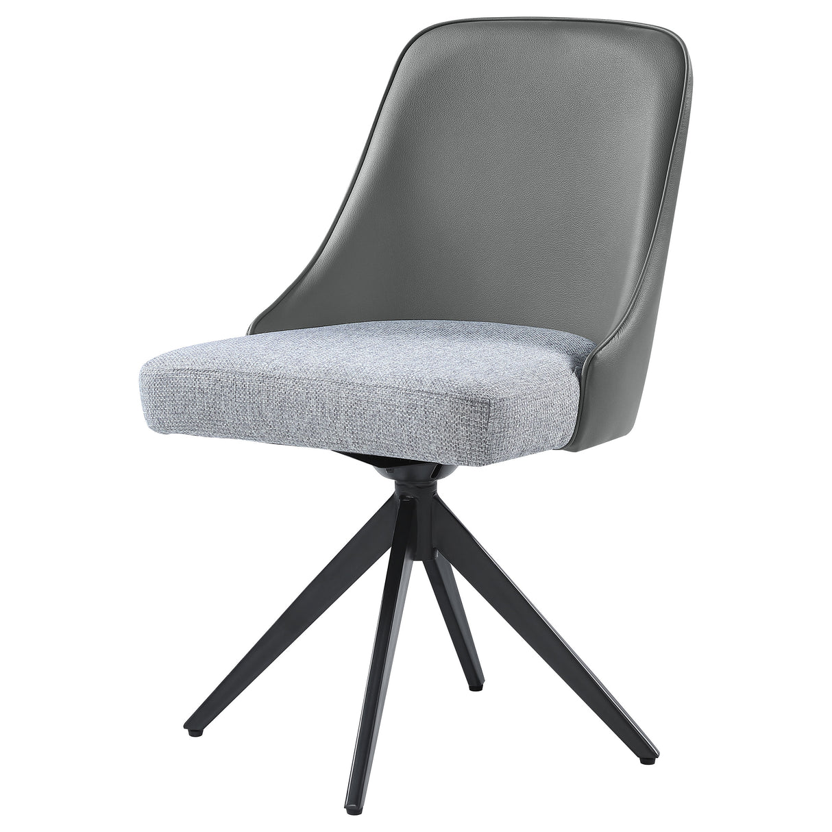 Swivel Side Chair - Paulita Upholstered Swivel Side Chairs (Set of 2) Grey and Gunmetal