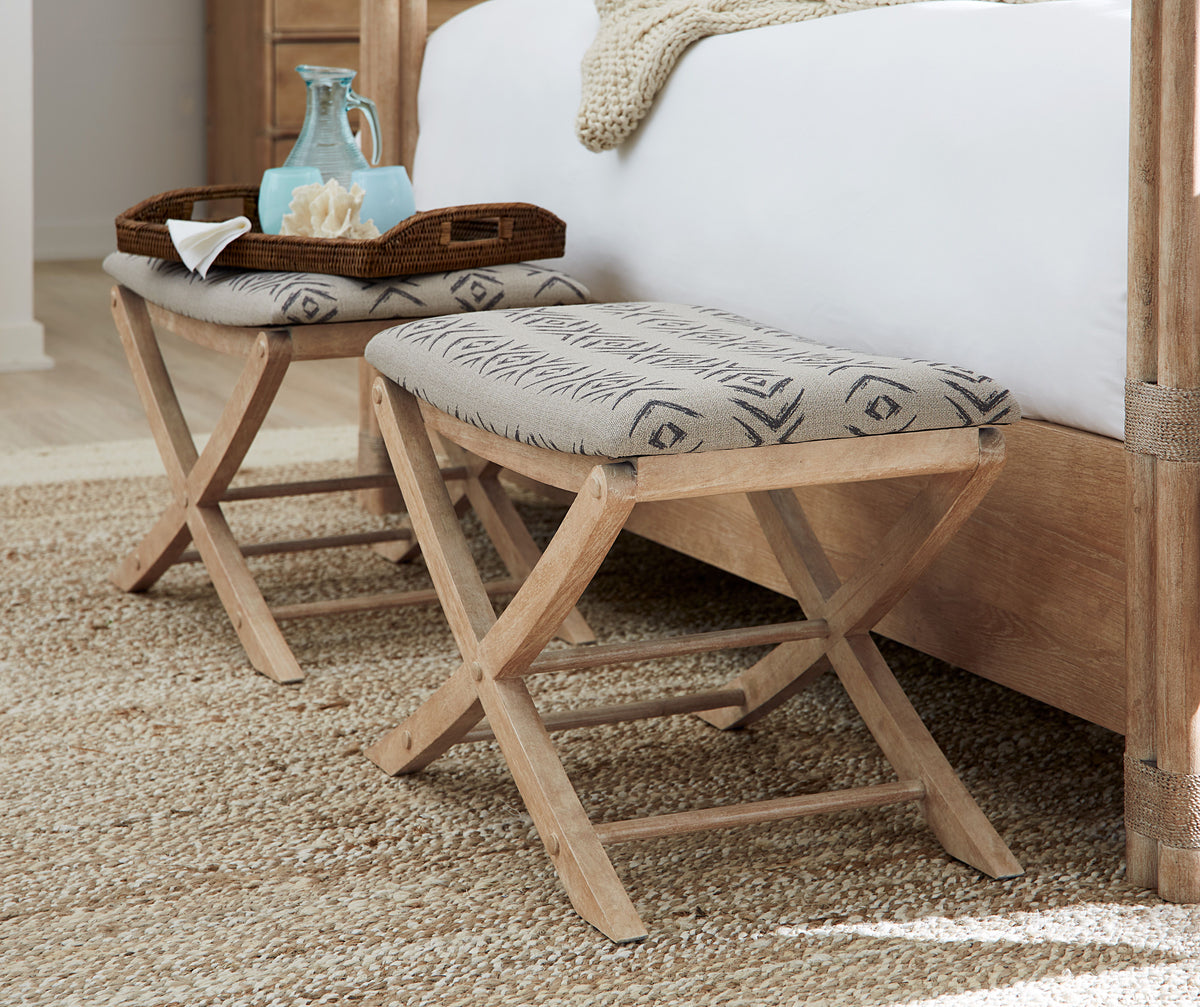Retreat Camp Stool Bed Bench - Light Brown / Gray by Hooker Furniture - View 3